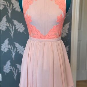 Ted Baker Coral and Pink Backless Dress